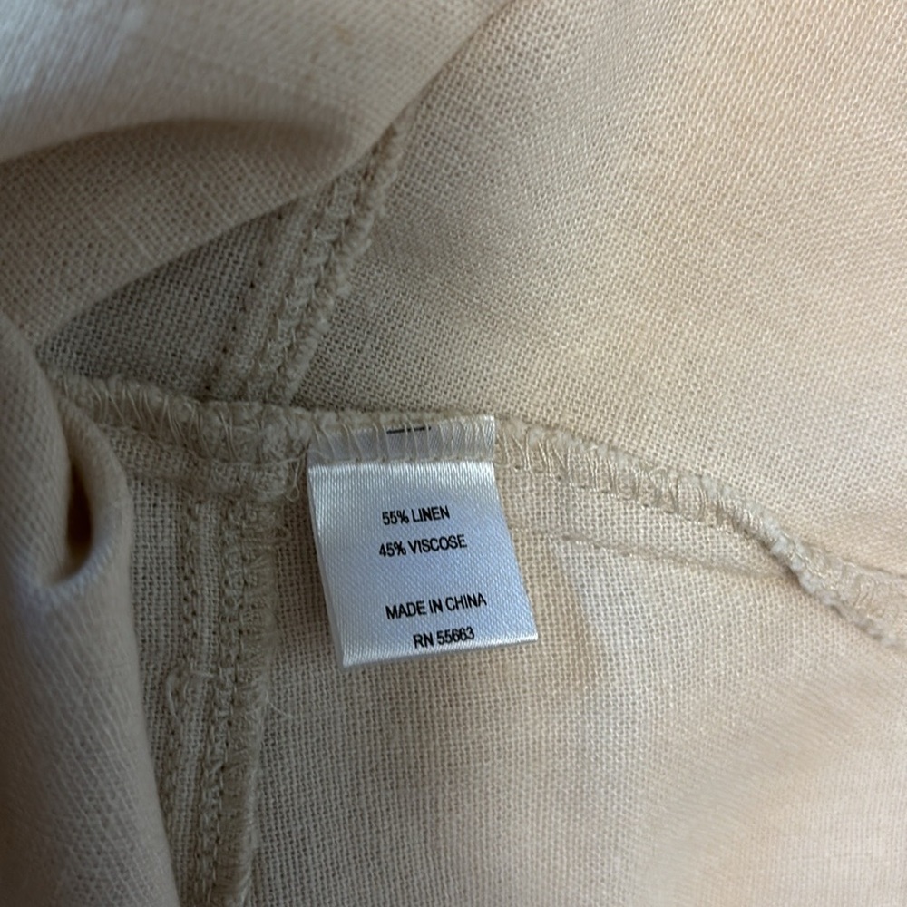 Athena Maria midi seamed skirt Linen blend side zip khaki Women's Size XL - Picture 8 of 10
